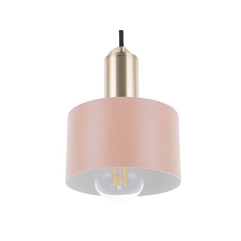 1 - Light Bell Pendant, Gold, Pink