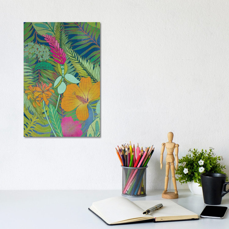 Tropical Tapestry II by Chariklia Zarris - Wrapped Canvas Painting, 20.32 cm H x 30.48 cm W