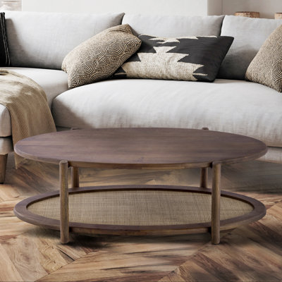 Avalon Walnut And Cane Coffee Table