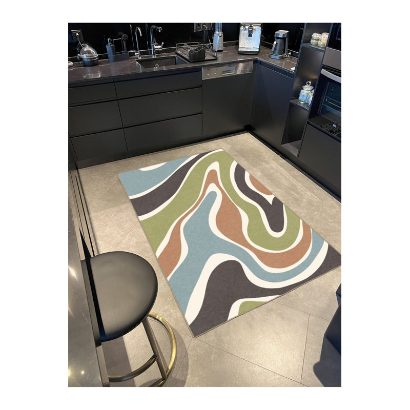 Tapis tissé à rayures multicolores, Tapis de couloir 2 pi 6 po x 9 pi 10 po inclus