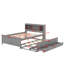 Lit plateforme double avec tête de lit, USB, lit gigogne et 3 tiroirs-1943116369