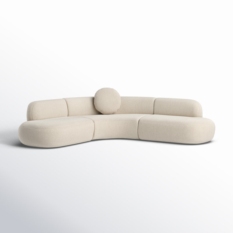 Canapé modulaire en lin beige Tov Furniture Broohah, Lin beige