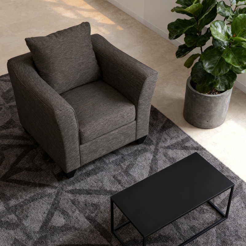 Chaise moderne avec accoudoirs évasés gris anthracite
