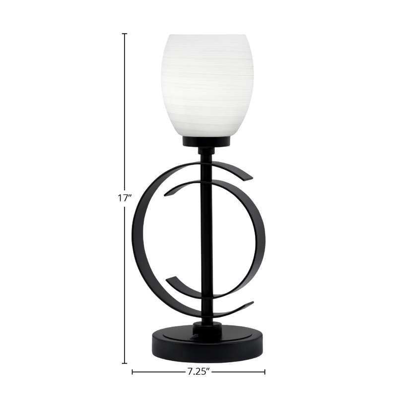 Lampe de table en acier inoxydable Jarelin, Noir mat, Blanc