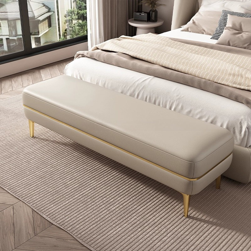 Banc rembourré orange, Gris clair, Gris clair