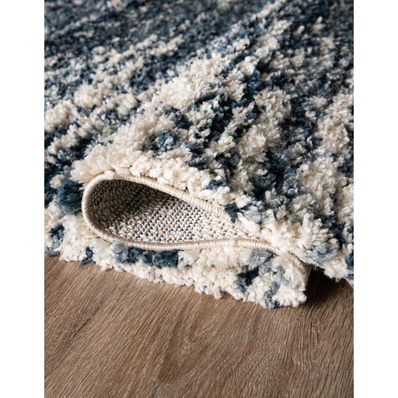 Tapis bleu / blanc Knupp, Rectangle 7 pi 1 po x 10 pi