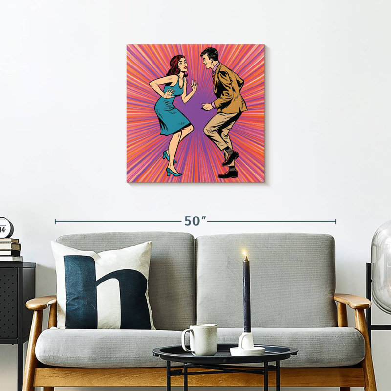 Enn Comic Couple Dancing, H 24 po x l 24 po