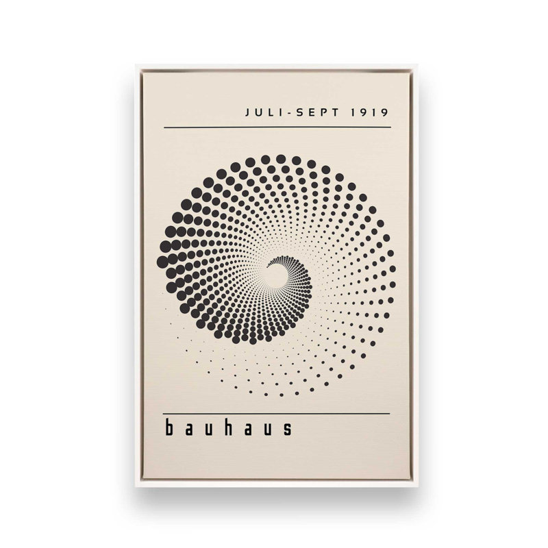 Impression sur toile Bauhaus Revolution optique, H 18,75 po x l 12,75 po x P 1,75 po, Cadre flottant blanc opaque