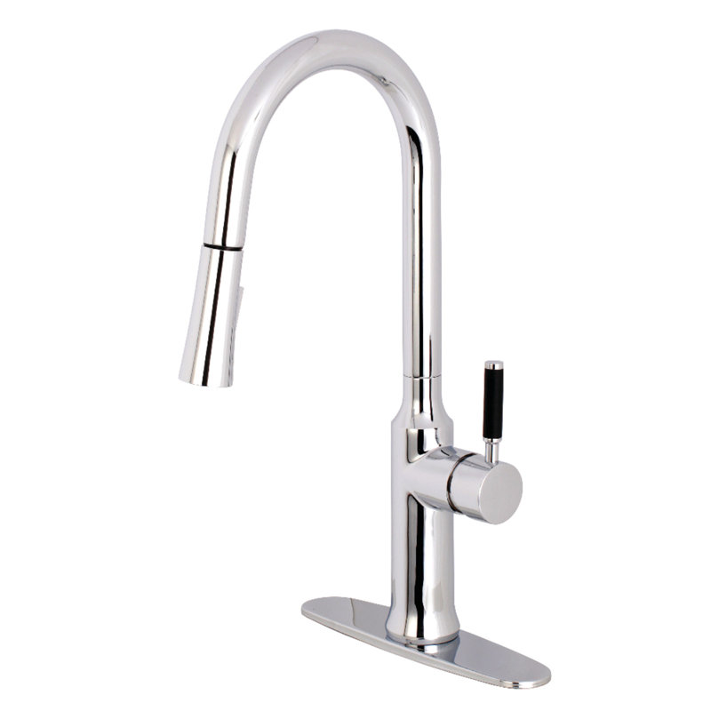 Kingston Brass Kaiser Single-Handle Pull-Down Kitchen Faucet, Polished Chrome