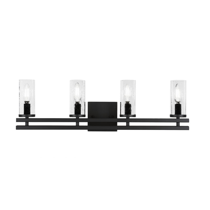 Barre d'éclairage de salle de bain 4 lumières Belmont, Noir
