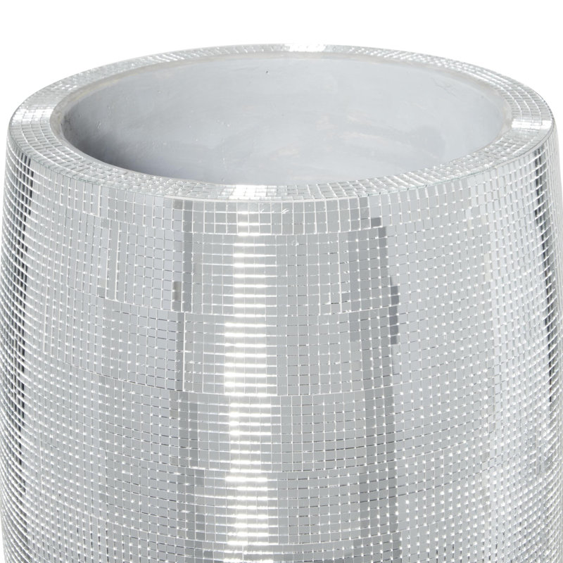 Elegant Silver Ceramic Mosaic Floor Vase 16"x51"
