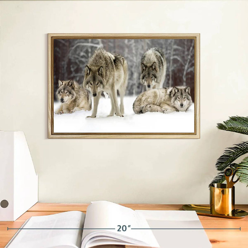 Loup, Cadre flottant en bois naturel, 13 po x 9 po