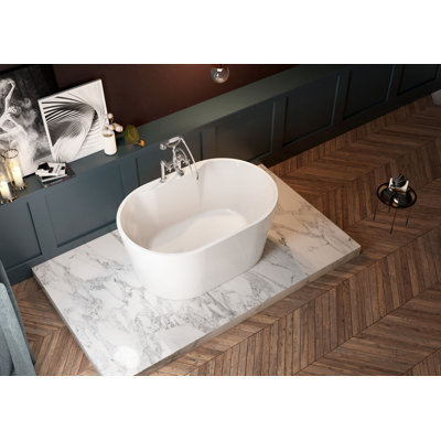 Baignoire autoportante en acrylique 51 pouces avec drain Kingston White VT7DE513423
