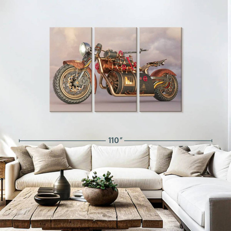 Mehar Steampunk Motorcycle, 48" H x 74" W
