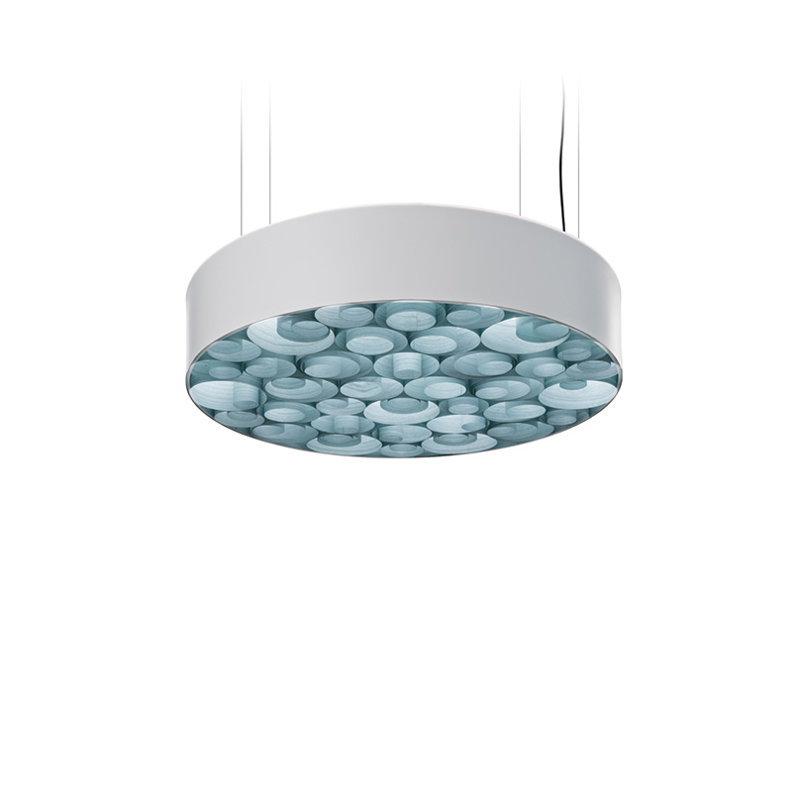Spiro LED Chandelier, 5.9" H x 29.5" W x 29.5" D, White, Sea Blue