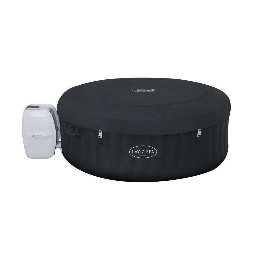 Lay-Z-Spa Miami 4 Person Air Jet Inflatable Hot Tub - Black - 120 AirJet Massage System - 40°C Rapid Heating - DuraPlus Construction - Image 9