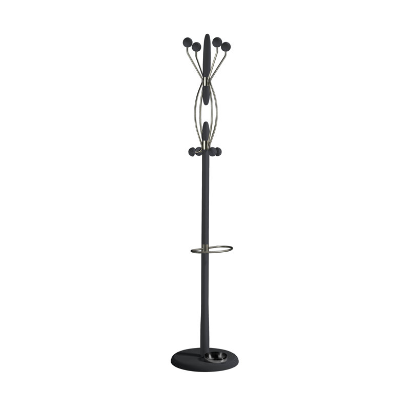 Belew Freestanding 8 - Hook Coat Rack, Jet Black