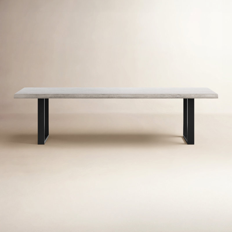 Brooks Dining Table, 29.75"H x 79"L x 40"W, Black, Sandblasted Gray
