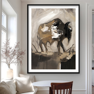 «Abstract Buffalo - Farm Farms», reproduction d'art encadrée