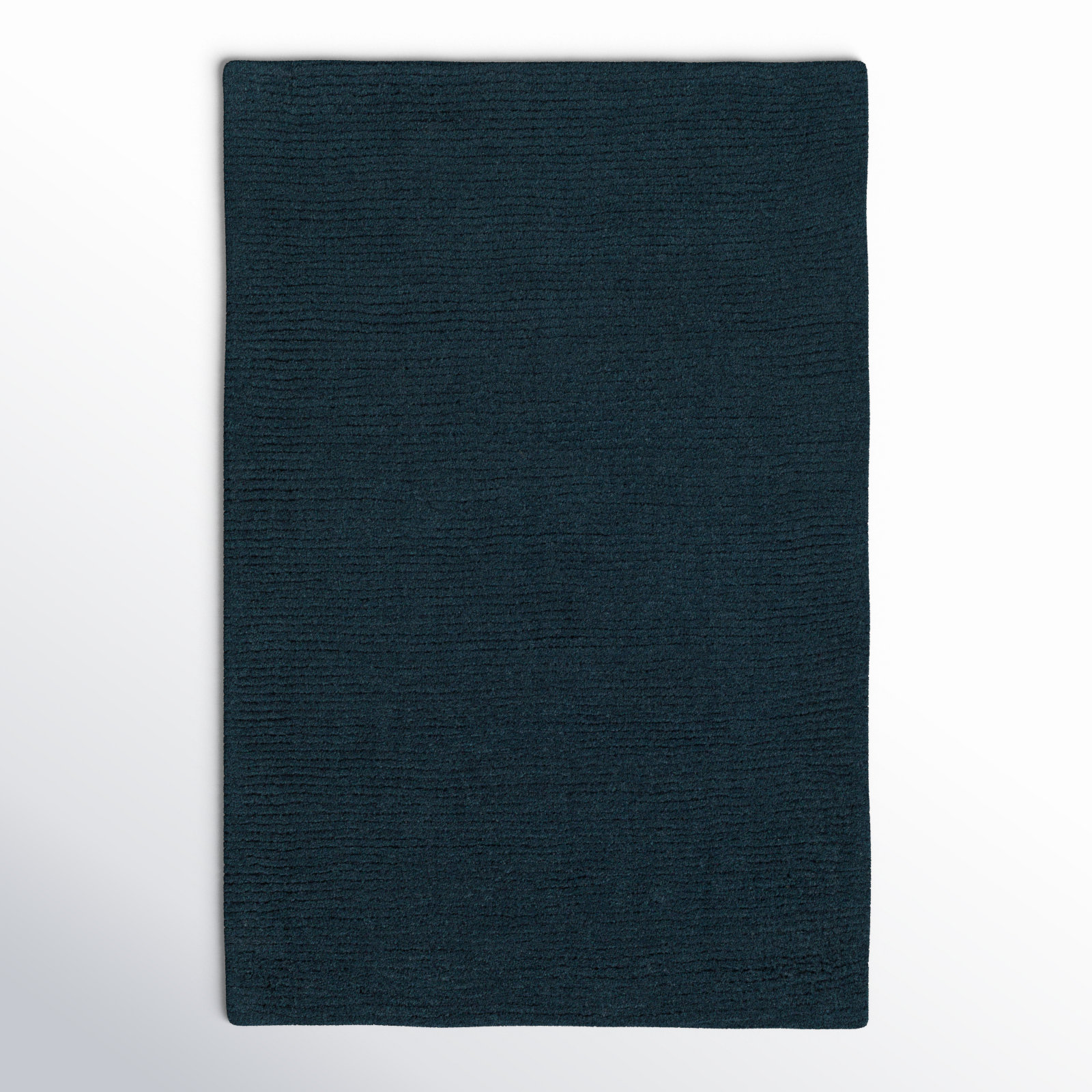 Crowe Dark Blue Hand-Woven Wool Rug, Rectangle 2' x 3'