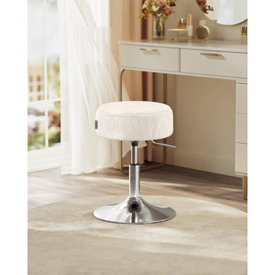 Upholstered Adjustable Height Counter Stool with Metal Frame