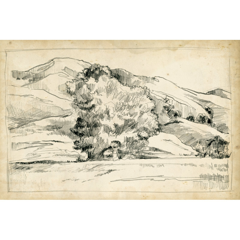 Mountain Sketch II by - Painting, Wrapped Canvas, 20 cm H x 30 cm W