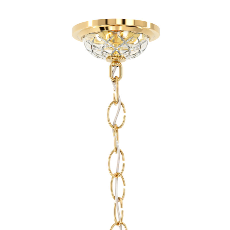 Sterling 6 - Light Glass Classic / Traditional Chandelier, Silver / Spectra Crystal Clear
