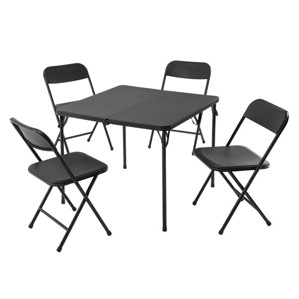 Mainstays Fabric Padded Folding Chair, Black, 4 Count