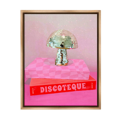 "Disco Mushroom On Books Floater Frame" par Lil 'Rue sur toile
