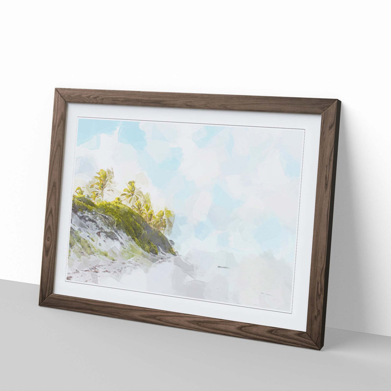 Beach in Pernambuco Brazil in Abstract - Picture Frame Graphic Art Print, Walnut Framed, 27cm H x 36cm W x 2cm D