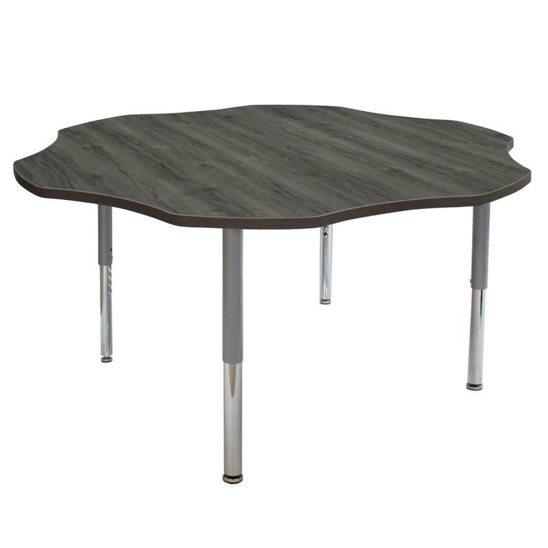 Table d'activité avec pieds réglables La Madera, Bois gris / argent, Super