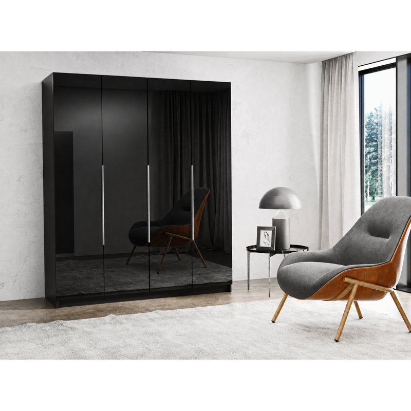 Armoire Macheal, H 85 po x l 71 po x P 24 po, Blanc très luisant