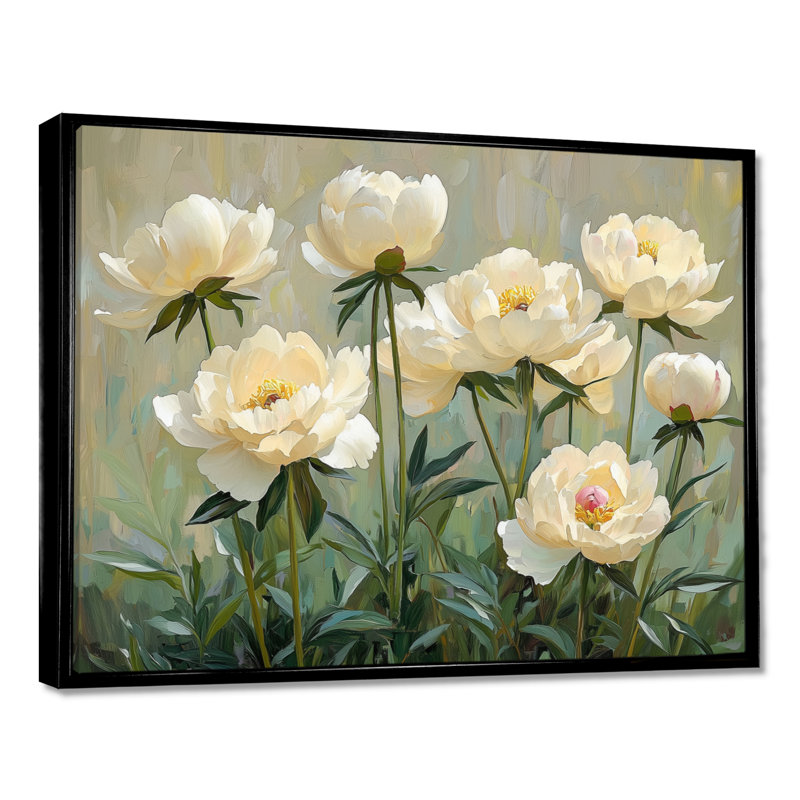 «Ireene Summer Peony In The Herb Garden I», art mural sur toile, H 30 po x l 40 po, Noir, noir, noir, noir