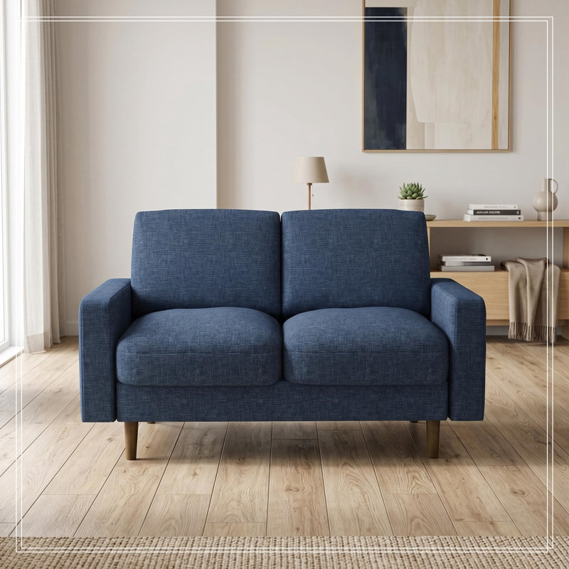 Brucker Upholstered 50.4 " Loveseat, Bleu très foncé