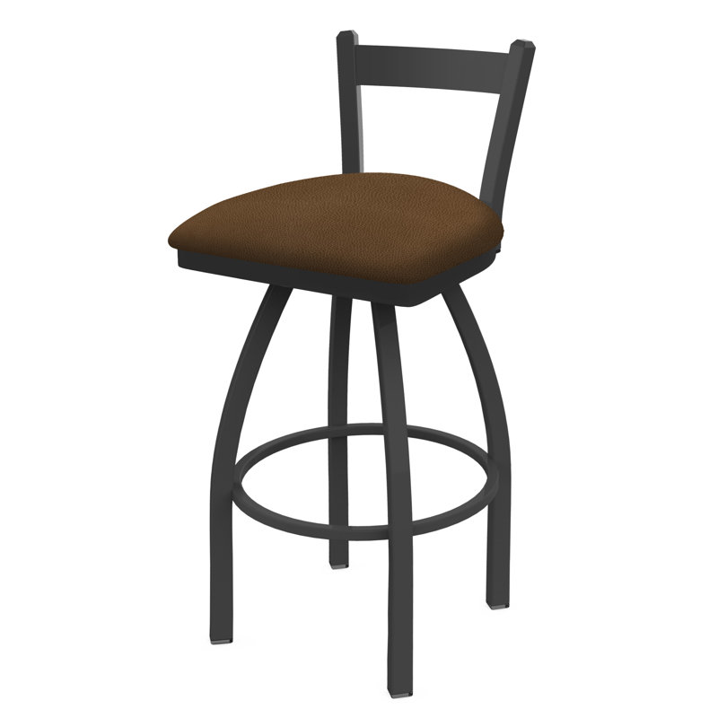 821 Catalina Low Back Swivel Bar Stool, Pewter, Rein Thatch, Bar Stool (30" Seat Height)