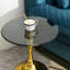 Petite table d'appoint ronde pour petits espaces, table basse, petite table basse de salon, table de bout, plateau en verre trempé