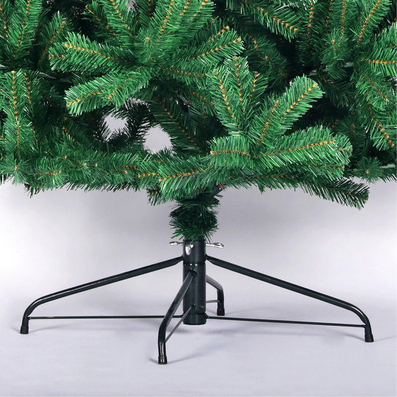 Arbre artificiel d'épinette de Noël de 7,5 pi, ininflammable, 1400 extrémités de branches, support en métal, sapin avec base stable, assemblage facile