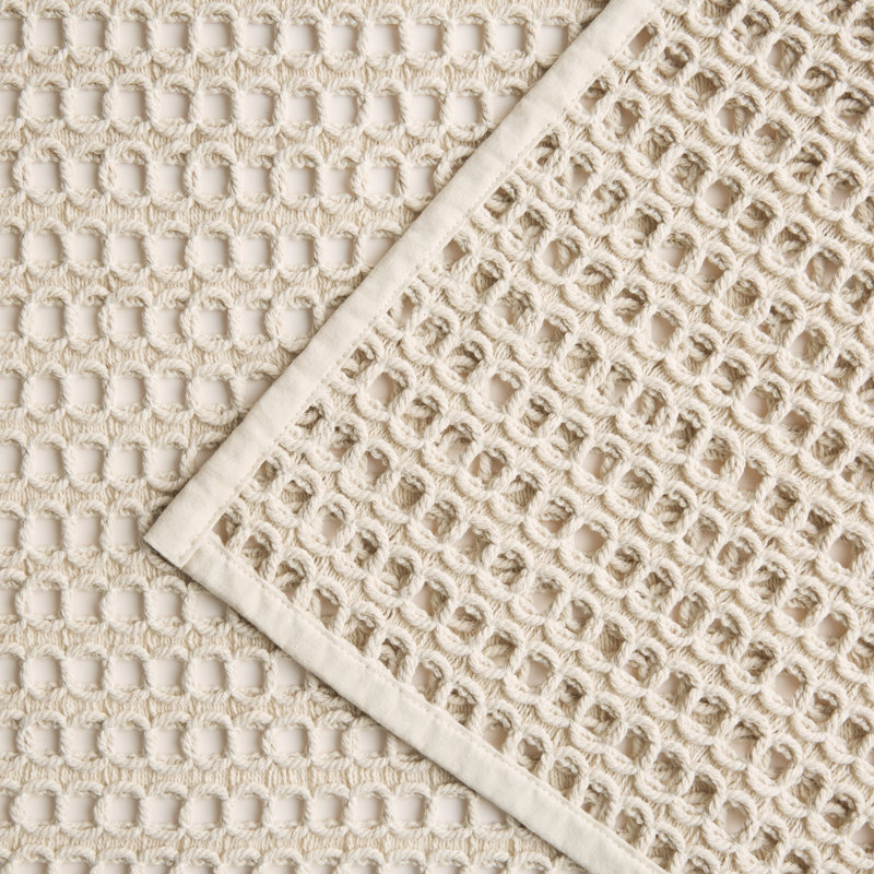 FIESTA Kai Macrame Placemats 4-Pack Set, Natural, 14"x19"
