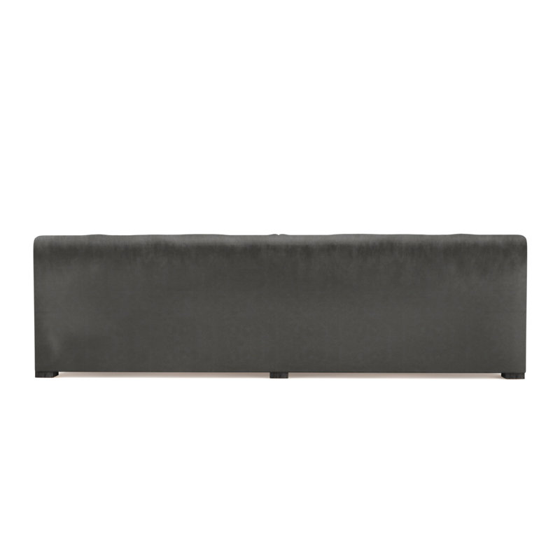 Crosby Slope Arm Sofa, Box Weave Linen Alabaster, 32.5" H x 108" W x 43" D, Ebony