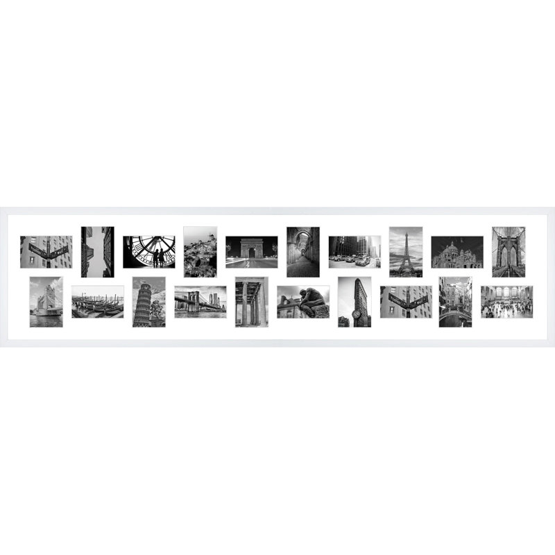 Larni Wood Picture Frame with Mat, White