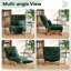 Fauteuil d'appoint en velours côtelé avec repose-pieds en velours côtelé | Dossier réglable à 3 positions, coussin lombaire et siège rembourré confortable-133033480