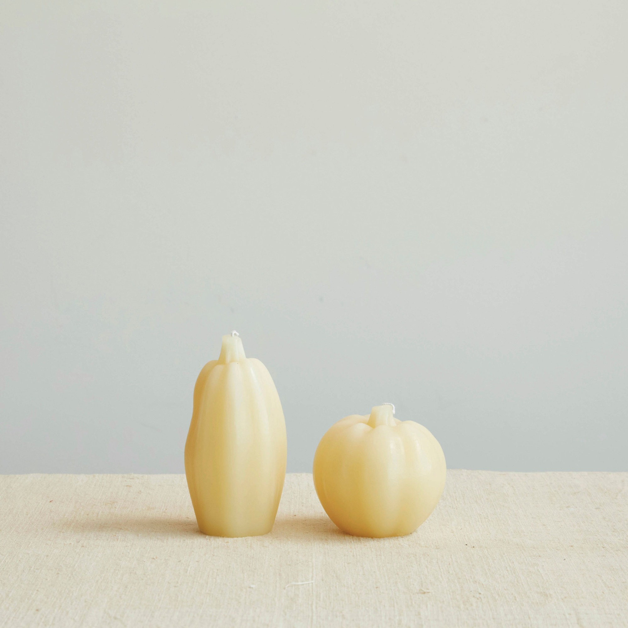 Organic Unscented Pumpkin Shaped Candle, Cream