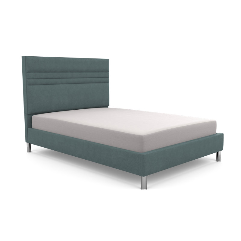 Upholstered Bed, Denim, Small Single (2'6), Crushed Velvet