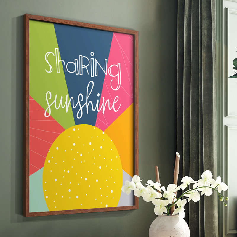 Sharing Sunshine Framed Print - Solid Wood, Brown, 10" H x 8" W
