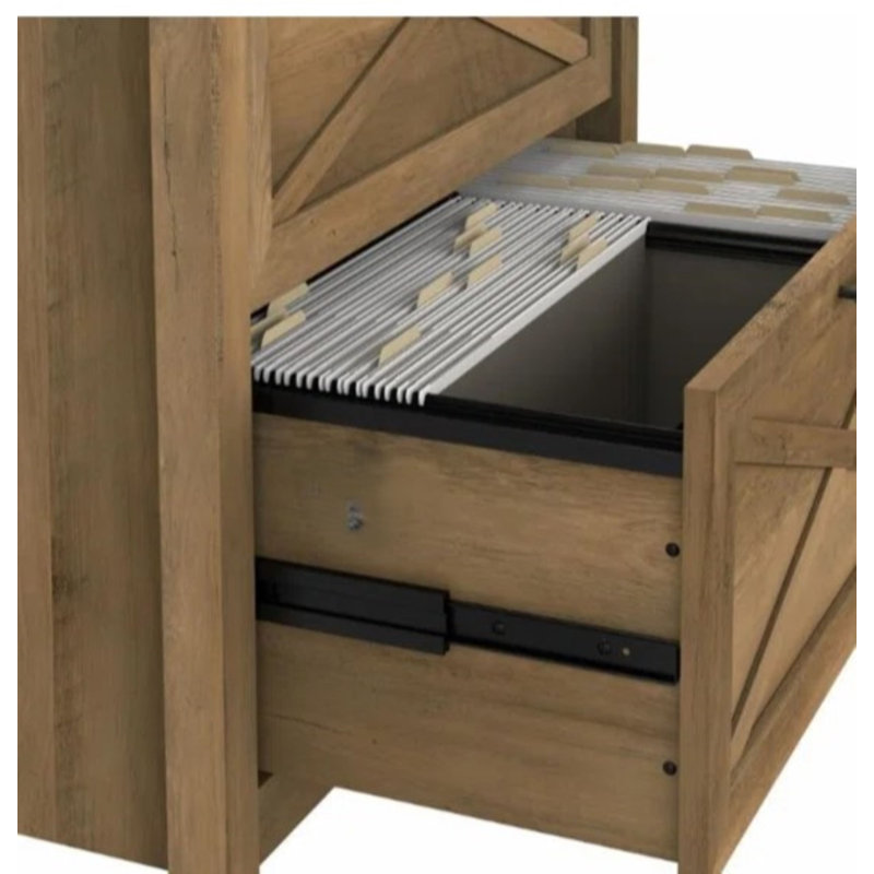 Cvijan 59" Executive Desk with Drawers & Filing Cabinet, Large Storage Cabinet , Wood Home Office Desk