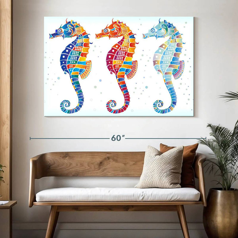 Brampt Seahorses Trio, 34" H x 51" W