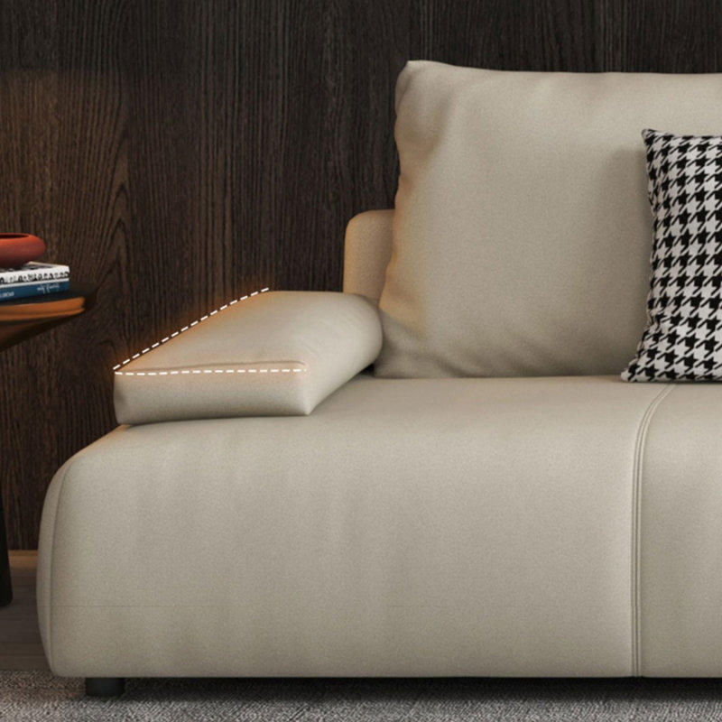 Coussin modulaire 100% polyester crème, H 33,46 po x l 110,24 po x P 39,37 po, Blanc crémeux