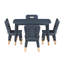 Ensemble de table et de chaises pour enfants, fini bleu marine, ensemble de 5 pièces-1232359731
