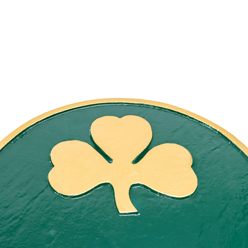 Plaque d’adresse murale sur 1 ligne trèfle, Noir / Blanc, Oui