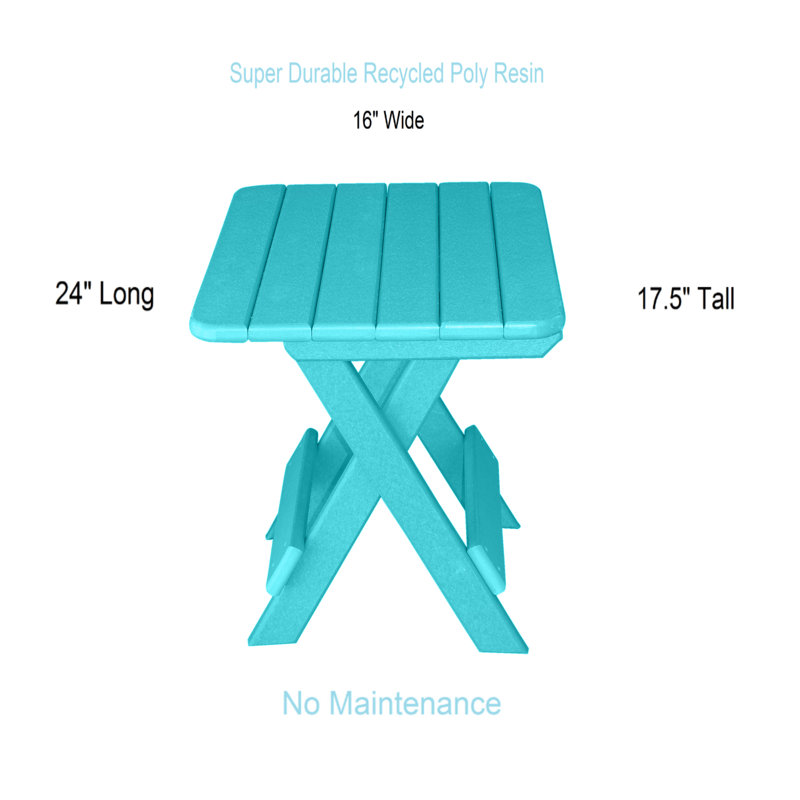Table d'appoint pliable Ansel, Bleu sarcelle